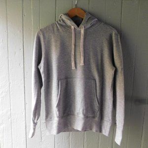 Basic Grey Drawstring Hoodie Sweatshirt